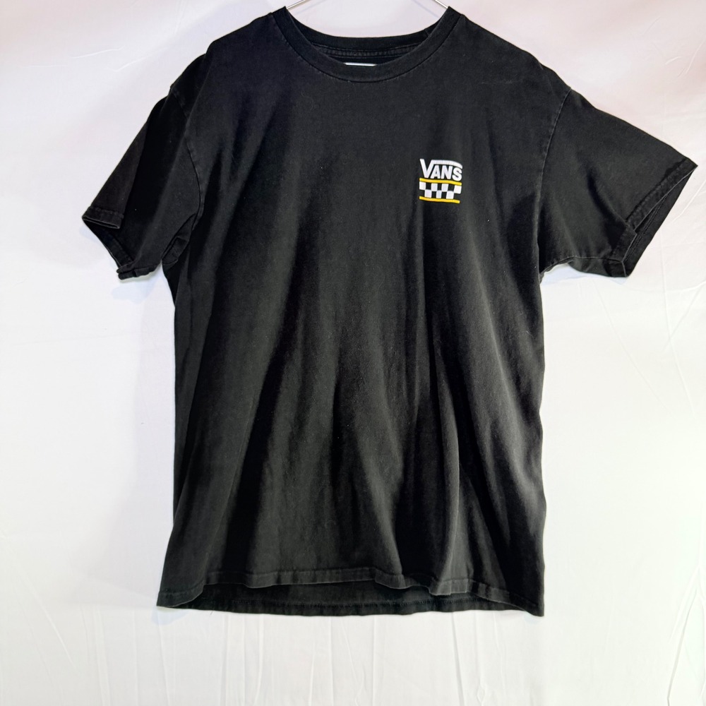 Vans Mens Off The Wall Checkerboard Graphic T-Shirt Black Large Short Sleeve Tee